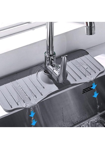 Silikon Musluk Damlama Tutucu Tepsisi, Lavabo Musluğu Sıçrama Koruyucusu, Silikon Drenaj Matı, Mutfak Lavabo Matı, Silikon Kurutma Matı (Yurt Dışından)