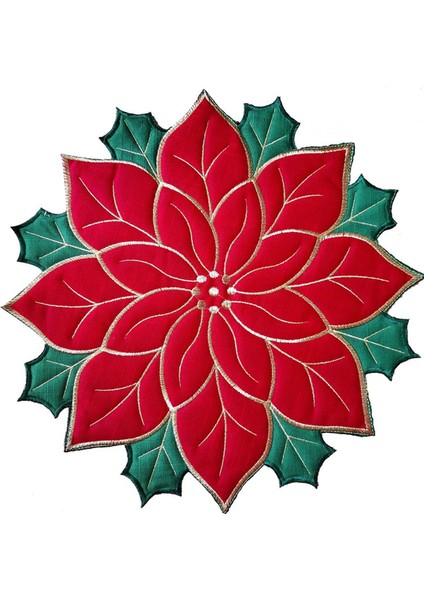 Tatil Noel Işlemeli Placemats Aplike Atatürk Çiçeği Placemats Masa Dekorasyonu Için Noel Çiçek Placemat A (Yurt Dışından)