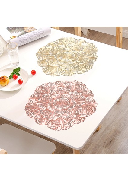 Placemat Avrupa Tarzı Içi Boş Yaldızlı Pvc Kaymaz Masa Matı Ev Günlük Yemek Pedi Masa Mutfak Aksesuarları Gül Altın (Yurt Dışından) modelleri