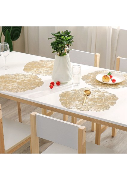 Placemat Avrupa Tarzı Içi Boş Yaldızlı Pvc Kaymaz Masa Matı Ev Günlük Yemek Pedi Masa Mutfak Aksesuarları Gül Altın (Yurt Dışından) indirimleri