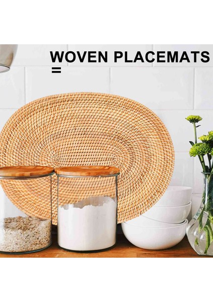 Adet Oval Rattan Servis Altlığı, Doğal Rattan El Dokuma, Çay Töreni Aksesuarları, Yemek Odası, Mutfak, Vb Için Uygun (Yurt Dışından)