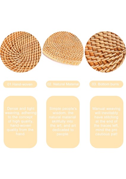 Adet Oval Rattan Servis Altlığı, Doğal Rattan El Dokuma, Çay Töreni Aksesuarları, Yemek Odası, Mutfak, Vb Için Uygun (Yurt Dışından)