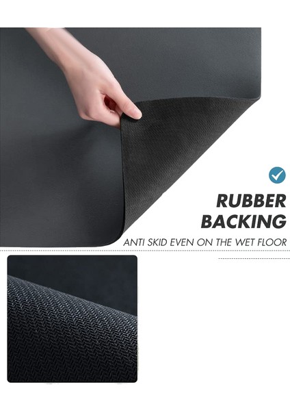 Kahve Matı Gizleme Leke Kauçuk Destekli Emici Bulaşık Kurutma Matı Mutfak Tezgahı-Kahve Aksesuarları Gri 50X60CM (Yurt Dışından)