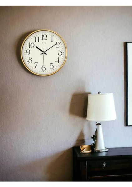 D-218-A-1 Eskitme Kadran 30 cm Sessiz Akar Duvar Saati Gold-Beyaz fiyatları
