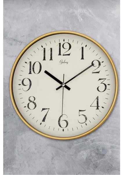 D-218-A-1 Eskitme Kadran 30 cm Sessiz Akar Duvar Saati Gold-Beyaz indirimleri