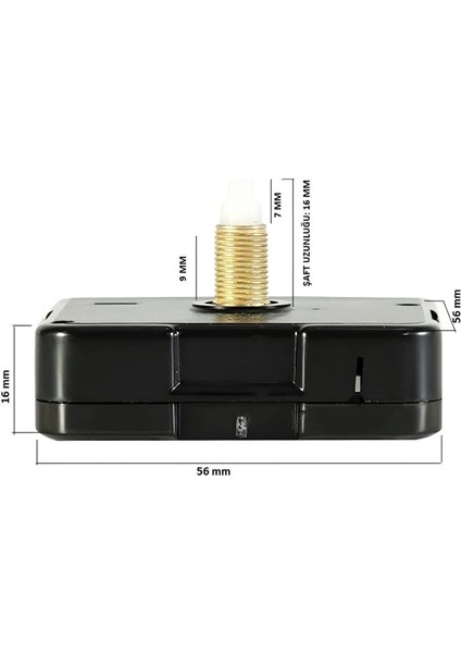 1 Adet Duvar Saati Mekanizması , Askılı , Şaft Uzunluğu 16 mm , Sessiz (Yelkovan 12CM Akrep 8 cm ) fiyatları