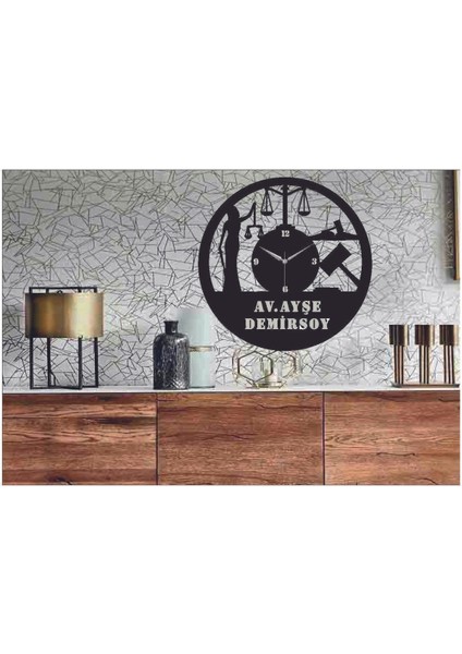 Kişiye Özel Adalet,avukat,hukuk Ahşap Duvar Saati 50X50 cm (Isim Sipariş Mesajı Ile Bildirilir)