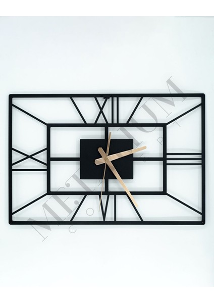 Yatay Roma Rakamlı Metal Duvar Saati 60X40CM fiyatları