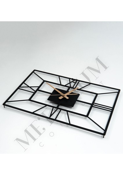 Yatay Roma Rakamlı Metal Duvar Saati 60X40CM modelleri