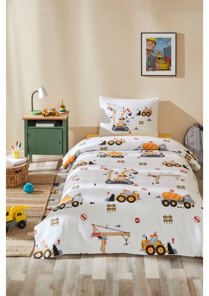 Builder Tek Kişilik Erkek Çocuk Pike Takımı