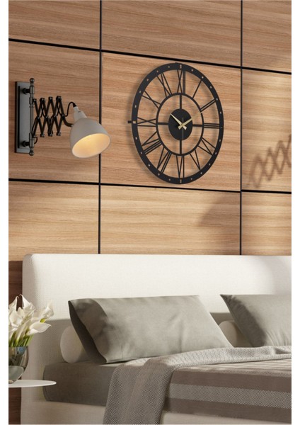 Duvar Saati 41CM Sessiz Mekanizma Siyah Metal Kasa Modern Şık Tasarım-Romano 41 Siyah Mds-41 fırsatları
