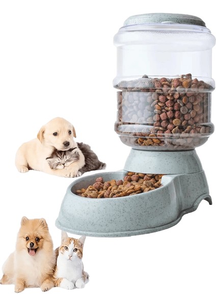 Otomatik Su Dağıtıcı Büyük Kapasiteli Pet Besleyici Küçük Köpek Maması Kase Kedi Besleyici Içme Kase Evcil Hayvan Besleme Içen Su Kasesi Renk: Evcil Hayvan Besleyici-Gri (Yurt Dışından)