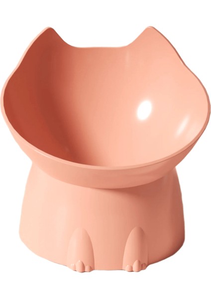 1pc Bıyık Yükseltilmiş Kedi Kasesi, Eğik Kenar ile Önleyici Plastik Yükseltilmiş Evcil Hayvan Besleme Yemeği, Boyun Koruma Kedisi Gıda Color: Pembe (Yurt Dışından)