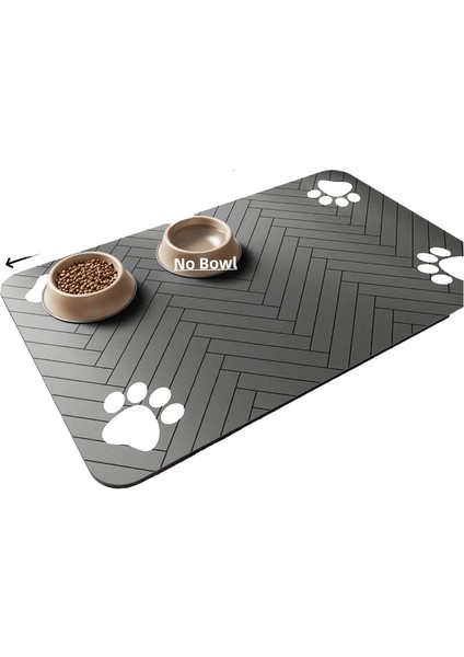 Pet Besleme Mat-Absorban Yiyecek ve Su Kasesi Için Pet Placemat, Su Geçirmez Kauçuk Desteği Ile, Köpek Kedi Rengi Için Hızlı Kuru Su Mat: 40X60CM Siyah (Yurt Dışından)