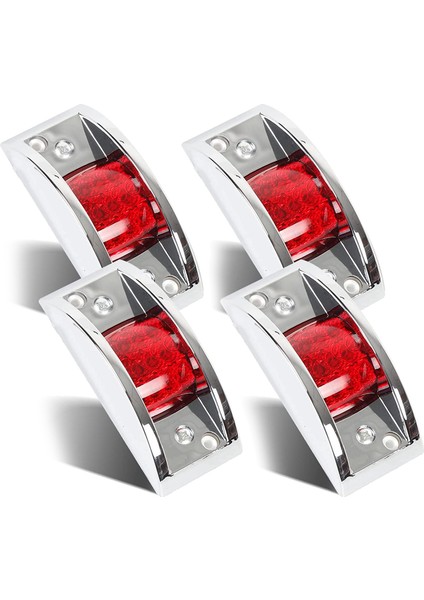 4 Adet Mühürlü Marker Park Işığı Krom Zırhlı 12 LED Römork Işığı Kamyon, Römorklar, Seyahat Römorkları, Kırmızı (Yurt Dışından)