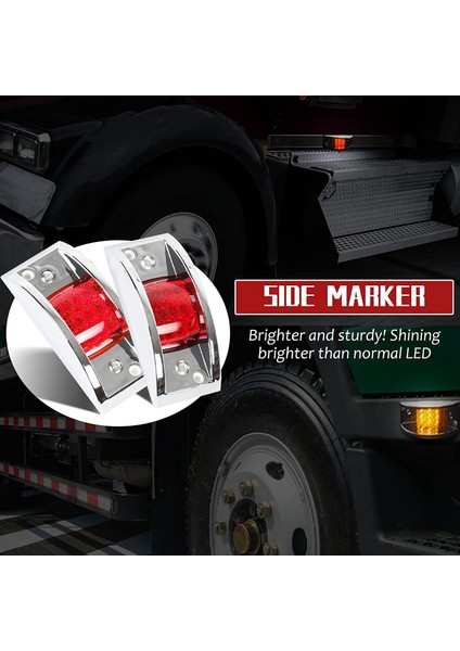 4 Adet Mühürlü Marker Park Işığı Krom Zırhlı 12 LED Römork Işığı Kamyon, Römorklar, Seyahat Römorkları, Kırmızı (Yurt Dışından) indirimleri