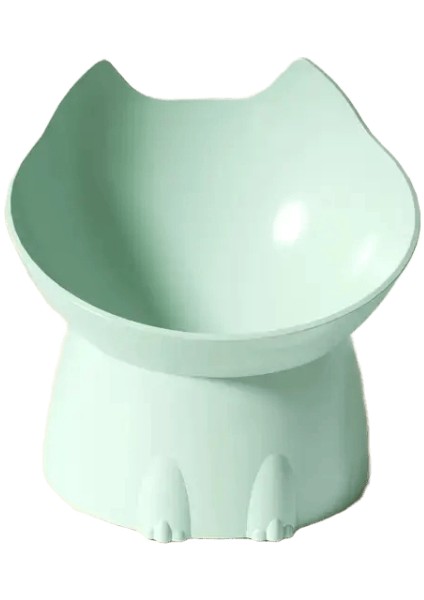 1pc Bıyık Yükseltilmiş Kedi Kasesi, Eğik Kenar ile Önleyici Plastik Yükseltilmiş Evcil Hayvan Besleme Yemeği, Boyun Koruma Kedisi Gıda Rengi: Yeşil (Yurt Dışından)