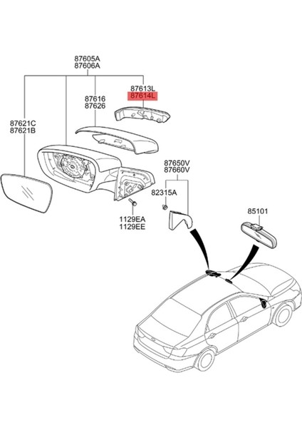 Sol Taraf Ayna Dönüş Sinyal Lambası 87614-A7000 Kia Forte Cerato K3 2012-2018 Araba Dikiz Aynası Gösterge Lambası (Yurt Dışından)