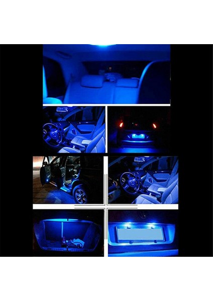 13 Adet Kombo LED Işıklar Iç Paket Kiti Buz Mavisi T10 Kubbe Harita Plaka Lambası Ampulleri (Yurt Dışından) modelleri