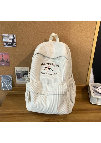 Yeni Tüm Maç Moda Rahat Sırt Çantası Öğrenci Okul Çantası Büyük Kapasiteli Ortaokul Öğrencileri Kadife Çift Omuz Çantası (Yurt Dışından)