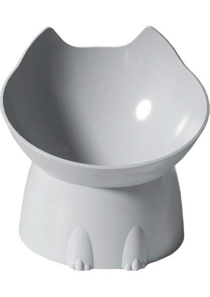 1pc Bıyık Yükseltilmiş Kedi Kasesi, Eğik Kenar ile Önleyici Plastik Yükseltilmiş Evcil Hayvan Besleme Yemeği, Boyun Koruma Kedisi Gıda Rengi: Gri (Yurt Dışından)