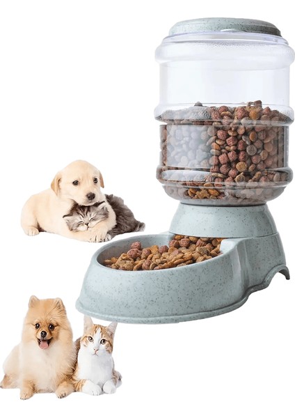 Otomatik Su Dağıtıcı Büyük Kapasiteli Pet Besleyici Küçük Köpek Maması Kase Kedi Besleyici Içme Kase Evcil Hayvan Besleme Içen Su Kasesi Renk: Evcil Hayvan Besleyici-Gri (Yurt Dışından)