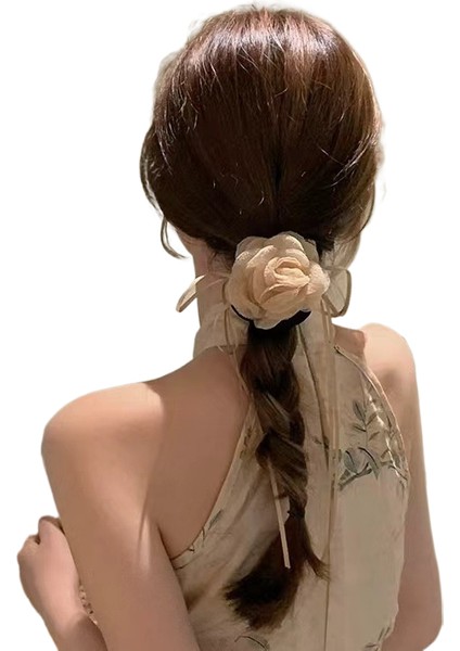 Kumaş Çiçek Köpekbalığı Klipsi Saç Tokası (Yurt Dışından)