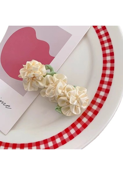 Kumaş Çiçek Köpekbalığı Klipsi Saç Tokası (Yurt Dışından)