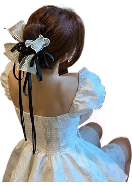 Kumaş Çiçek Köpekbalığı Klipsi Saç Tokası (Yurt Dışından)