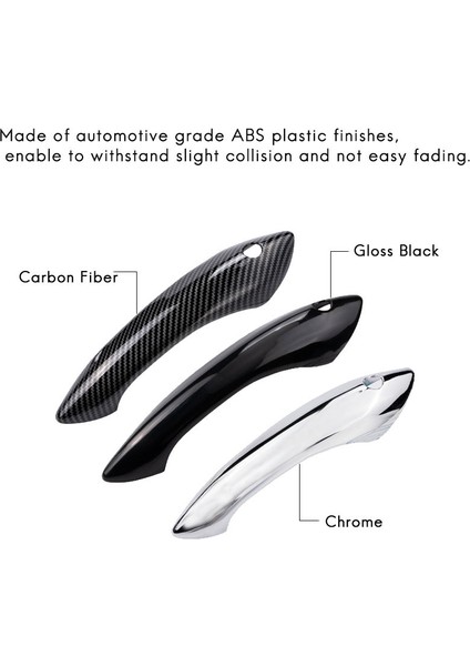 Abs Karbon Fiber Dış Dış Kapı Kolu Koruyucu Kapak Trim-Bmw 5 6 7 Serisi F07 F10 F11 F06 F12 F13 F01 F02 (Yurt Dışından)
