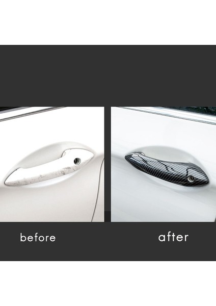 Abs Karbon Fiber Dış Dış Kapı Kolu Koruyucu Kapak Trim-Bmw 5 6 7 Serisi F07 F10 F11 F06 F12 F13 F01 F02 (Yurt Dışından)