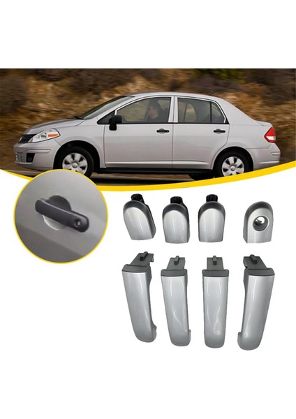 Nissan Versa 2007-2012 Için 1set/4 Kapı Kolu Krom 82641-EL12A 80644-EL12A 82646-EL12B 82640-EL12A Dış Kapı Çektirme Aparatı (Yurt Dışından)