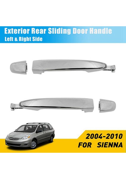 Adet Arka Kapı Kolu Dış Kapı Kolu-Toyota Sienna 2004-2010 69213-08020 69227-08040 Gümüş (Yurt Dışından)