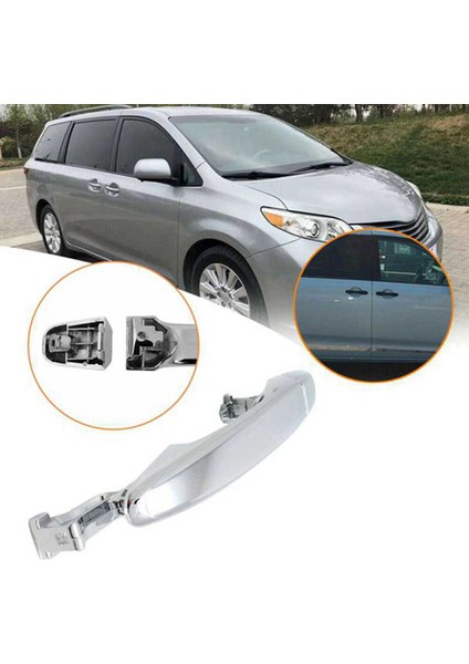 Adet Arka Kapı Kolu Dış Kapı Kolu-Toyota Sienna 2004-2010 69213-08020 69227-08040 Gümüş (Yurt Dışından)