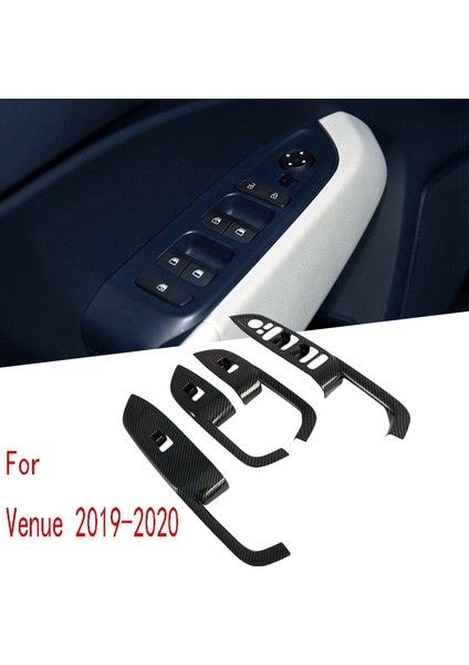1 Set Karbon Fiber Iç Kapı Kol Dayanağı Cam Kaldırma Anahtarı Paneli Kapak Döşemesi Hyundai Venue 2019-2020 (Yurt Dışından) fiyatları