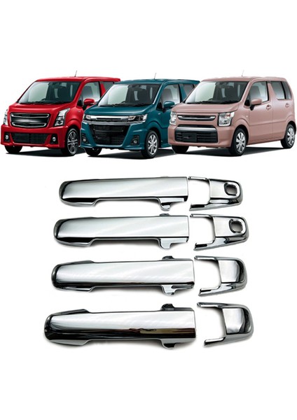 Suzuki Wagon R 2022+ Krom Araba Dış Kapı Kolu Kapağı Döşemesi (Yurt Dışından)