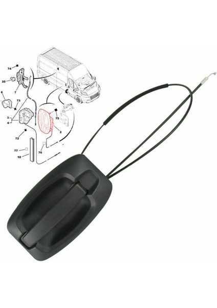 Araba Dış Kapı Kolları Fiat Ducato Citroen Jumper Peugeot Boxer Mk3 Için Kablo Demeti ile Sürgülü Kapı Kolu (Yurt Dışından) indirimleri