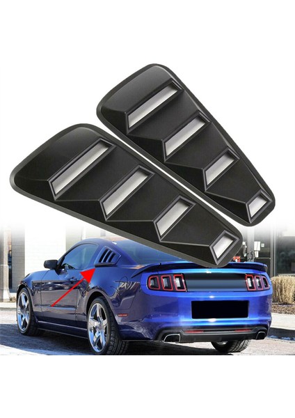 2005-2014 Ford Mustang Için Siyah 1/4 Arka Taraf Havalandırma Çeyrek Pencere Panjur Kepenk Kapağı Döşemesi (Yurt Dışından)