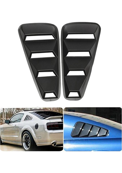 2005-2014 Ford Mustang Için Siyah 1/4 Arka Taraf Havalandırma Çeyrek Pencere Panjur Kepenk Kapağı Döşemesi (Yurt Dışından)