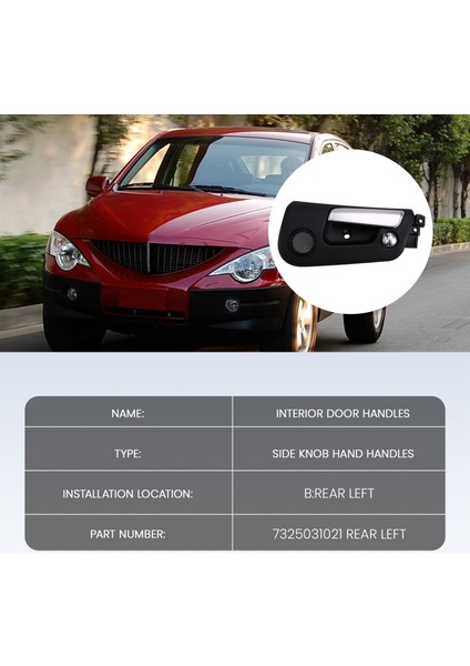 Iç Kapı Kolları Ssangyong Kyron Actyon/sports 2005-2007 Roewe W5 2011-2014 Için Yan Iç Kol 7325031021,B (Yurt Dışından)