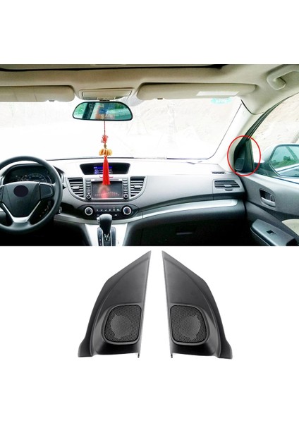 Araba Kapı Paneli Ses Korna Kapağı Tweeter Üç Köşeli Hoparlör Hoparlör Kapağı Döşeme Honda Cr-V 2012-2016 (Yurt Dışından)