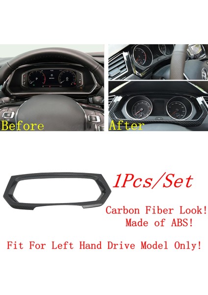 Araba Dashboard Gösterge Paneli Ekran Çerçeve Kapak Kiti Trim Için Tiguan Mk2 2017 - 2022 Karbon Fiber (Yurt Dışından)