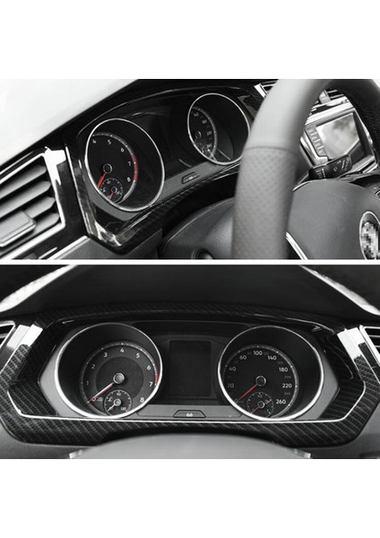 Araba Dashboard Gösterge Paneli Ekran Çerçeve Kapak Kiti Trim Için Tiguan Mk2 2017 - 2022 Karbon Fiber (Yurt Dışından)