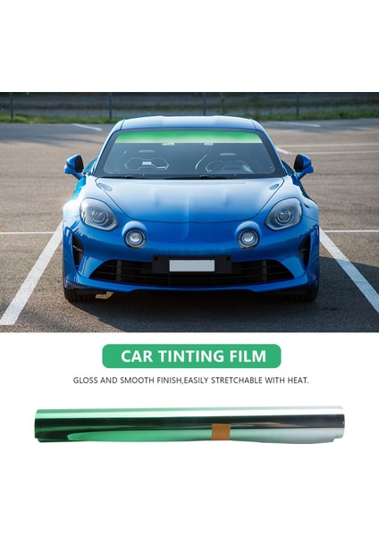 Araba Renklendirme Filmi Üst Ön Cam Folyo Güneş Koruma Degrade 20X150CM (Yeşil) (Yurt Dışından)