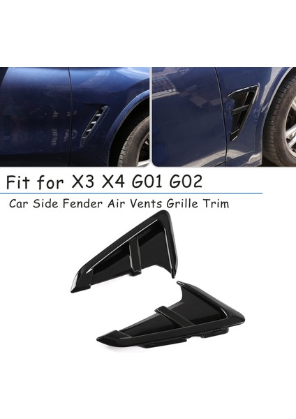 2 Adet Araba Yan Çamurluk Hava Delikleri Izgara Trim Bmw Için Fit X3 X4 G01 G02 X3M X4M 2018 2019 2020 2021 (Yurt Dışından)