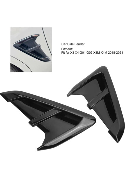 2 Adet Araba Yan Çamurluk Hava Delikleri Izgara Trim Bmw Için Fit X3 X4 G01 G02 X3M X4M 2018 2019 2020 2021 (Yurt Dışından)