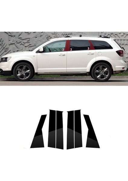 Araba Pencere Direkleri Kapı Döşeme Çıkartması Kapağı Dodge Journey 2010-2016 Dış Aksesuarlar Siyah (Yurt Dışından)