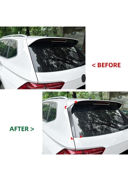 Vw Tiguan Için Mk2 R-Line 2017-2023 Karbon Fiber Desen Araba Arka Pencere Spoiler Yan Kanat Kapak Trim Araba Aksesuarları (Yurt Dışından)