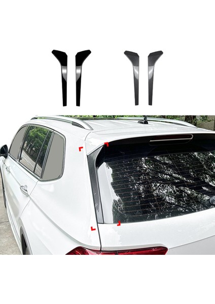 Vw Tiguan Için Mk2 R-Line 2017-2023 Karbon Fiber Desen Araba Arka Pencere Spoiler Yan Kanat Kapak Trim Araba Aksesuarları (Yurt Dışından)