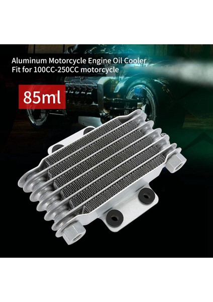 Motosiklet Motor Yağı Soğutucu Soğutma Radyatörü 85 ml Evrensel Gümüş Alüminyum 100CC-250CC Motosiklet Dirt Bike Atv (Yurt Dışından)